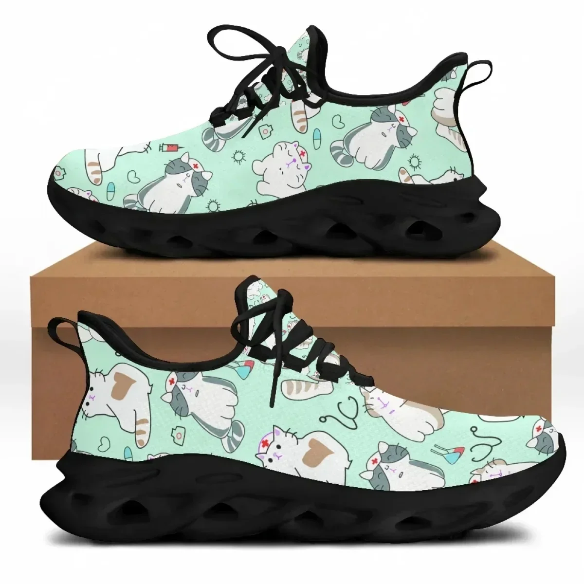 Knit Fabric Lace Up Sneakers - Hot Summer Spring Women Lace Up