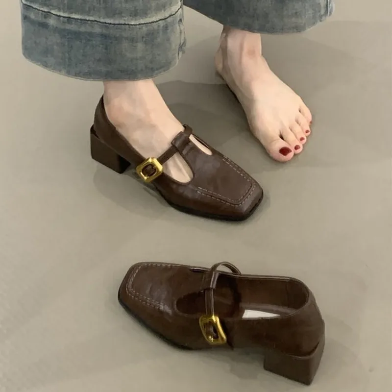 Women Square Toe T-Strap Mary  - Boots recension och pris
