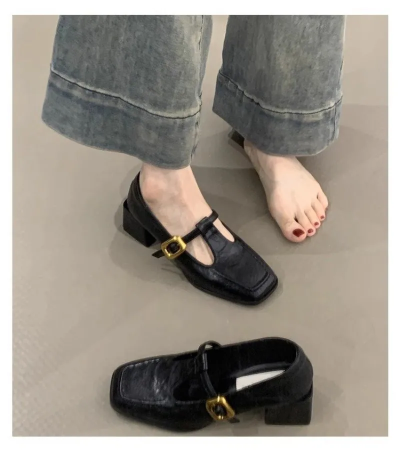 Women Square Toe T-Strap Mary  - Boots recension och pris