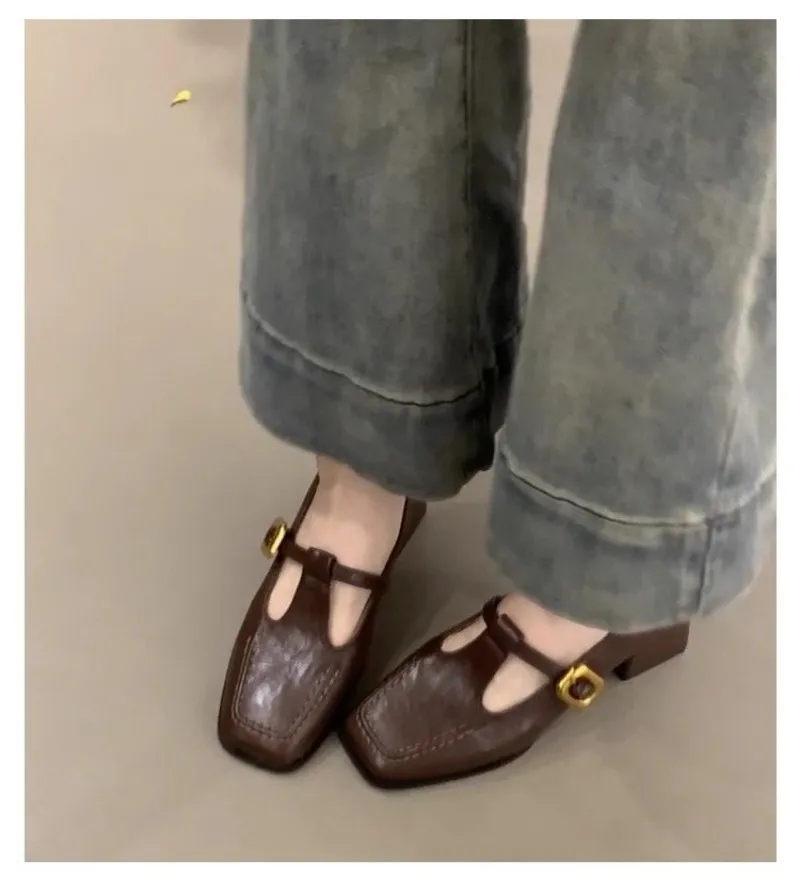 Women Square Toe T-Strap Mary  - Boots recension och pris