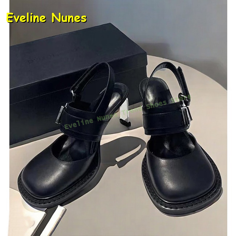 Women's Black Square Toe Buckl - Sandals recension och pris