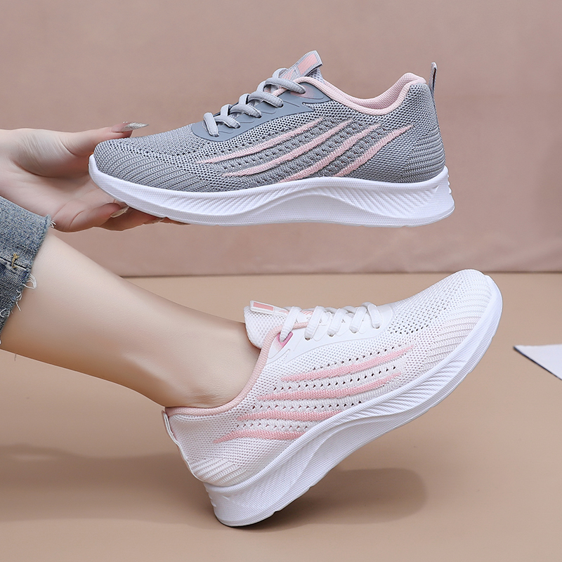 Women Autumn Mesh Casual Sneak - Knit Fabric Lace Up Sneakers recension och pris