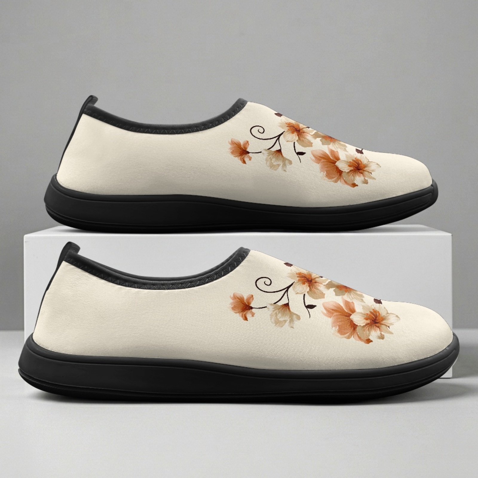 PENSTROLL Orange Floral Print  - Wide Toe Box Running Sneakers recension och pris