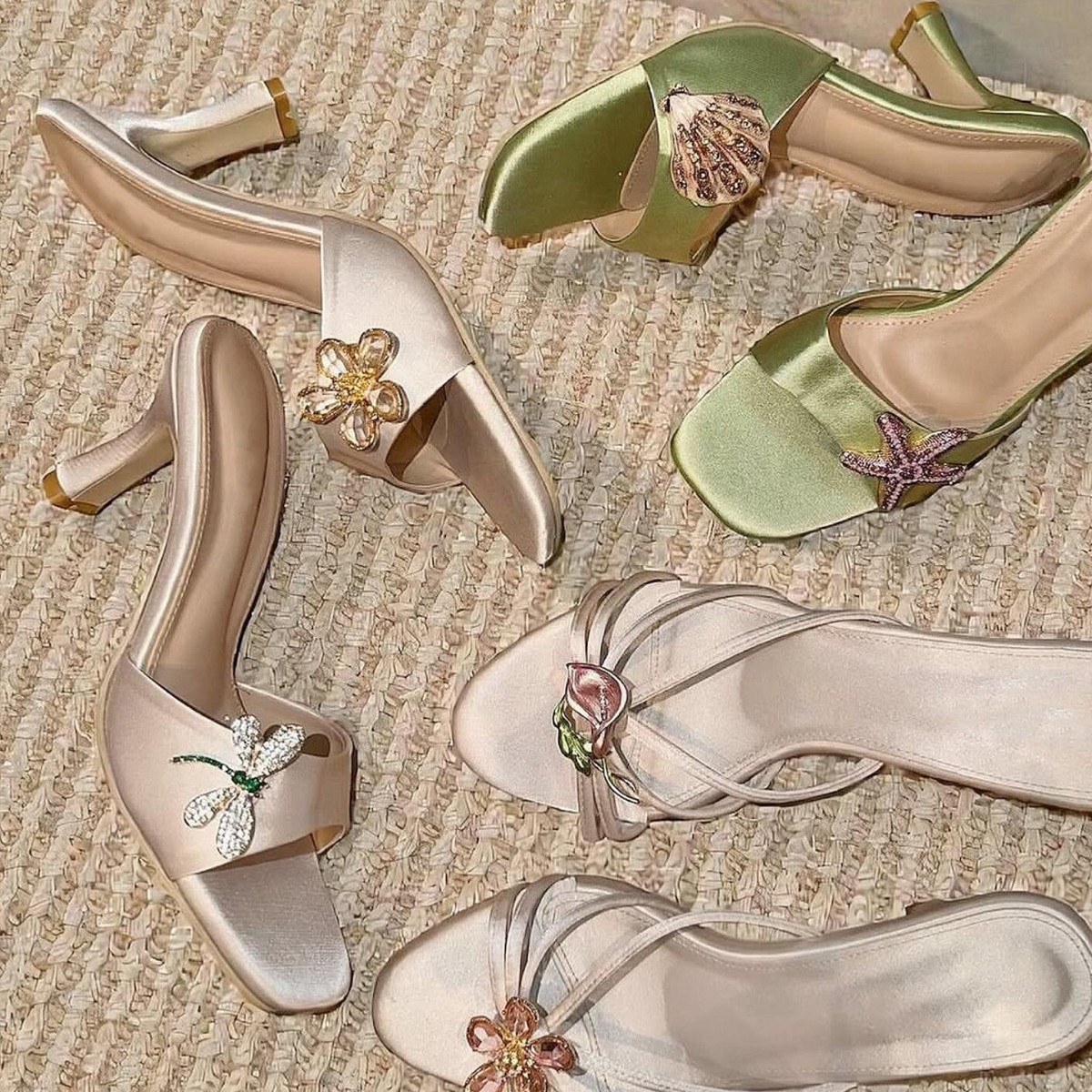 Thai Rhinestone Square Toe Hig - Sandals recension och pris